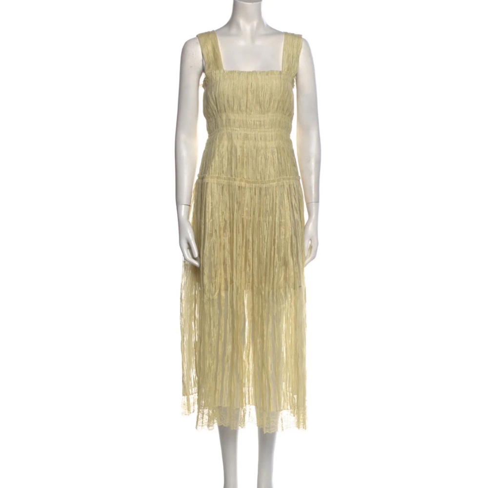 Bottega Veneta Light Yellow Drop Waist Dress
